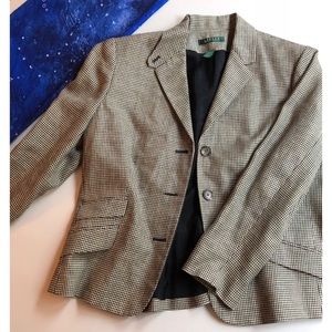 Vintage Ralph Lauren Houndstooth Wool Blazer